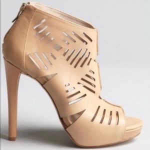 BCBG Morocco Mojave Caged Stiletto Booties Heels